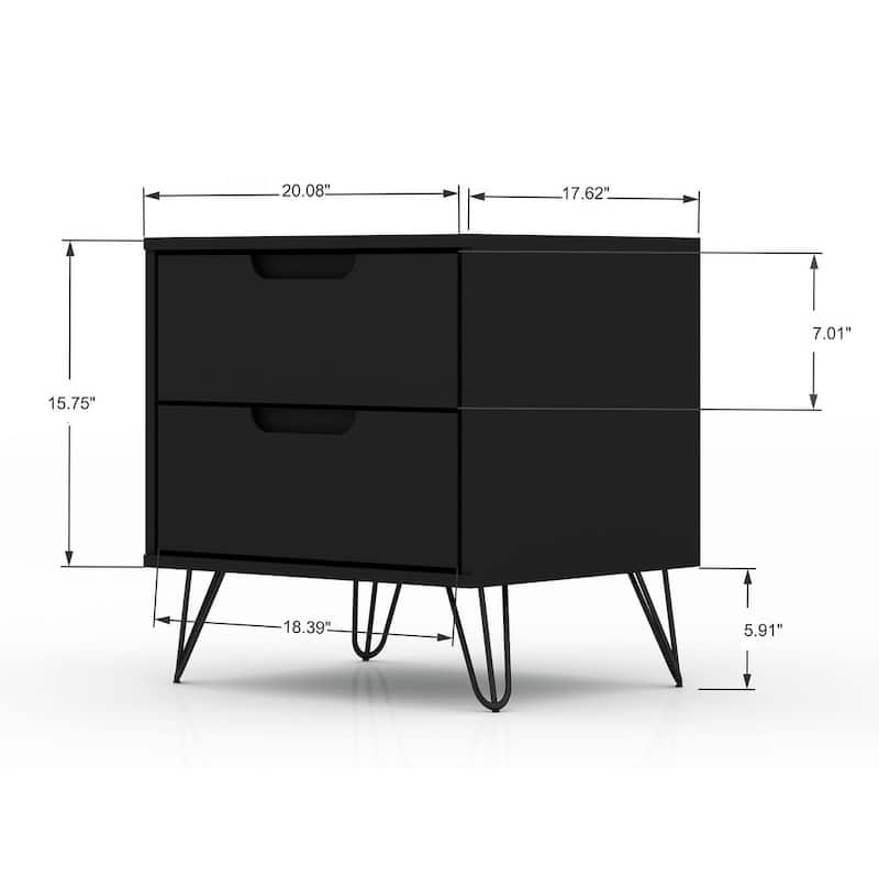 Carson Carrington Ladkolen Mid-century Modern 2 Drawer Wood Nightstand