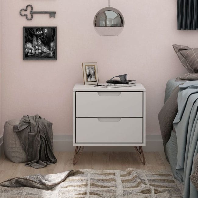 Carson Carrington Ladkolen Mid-century Modern 2 Drawer Wood Nightstand