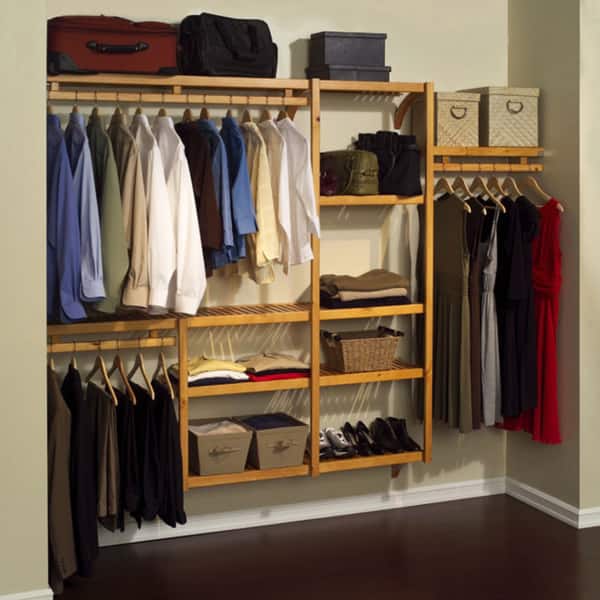 Shop John Louis Standard Solid Wood Closet System Free Shipping