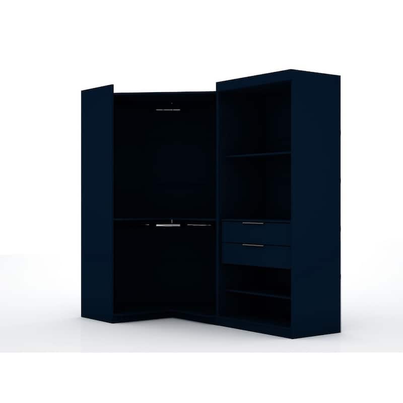 Mulberry Open 2 Sectional Modern Corner 2 Drawer Wardrobe Closet Set of 2