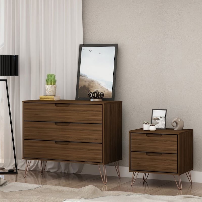 Bandene Mid Century Modern Dresser and Nightstand Set