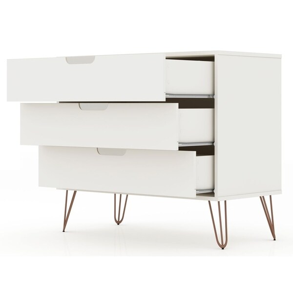 white nightstands and dresser