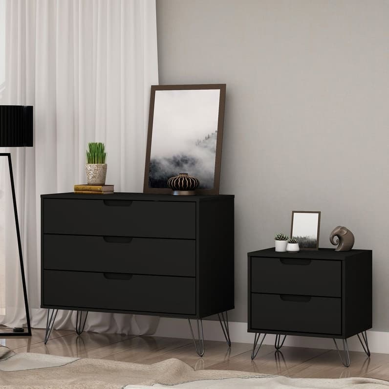 Bandene Mid Century Modern Dresser and Nightstand Set