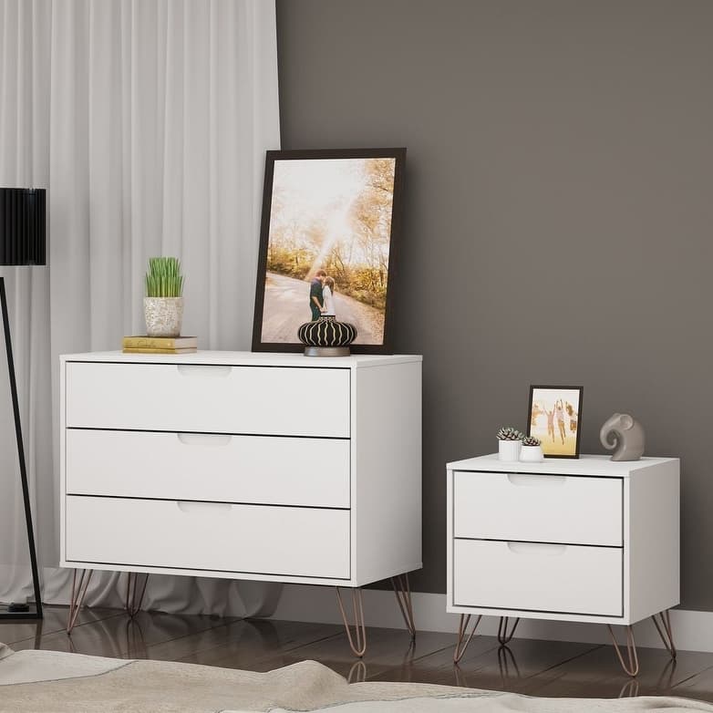 Bandene Mid Century Modern Dresser and Nightstand Set