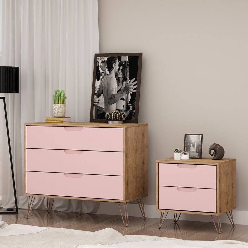 Bandene Mid Century Modern Dresser and Nightstand Set