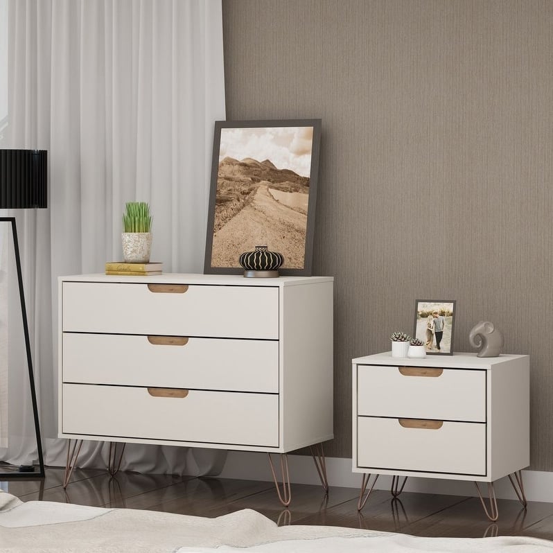 Bandene Mid Century Modern Dresser and Nightstand Set