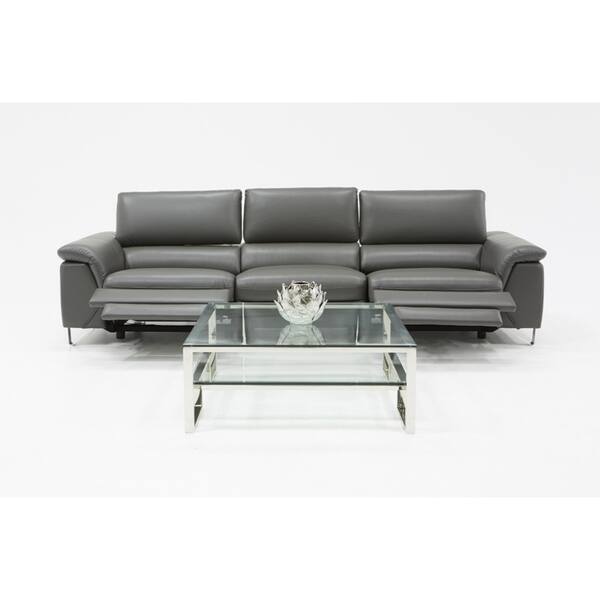 Shop Divani Casa Maine Modern Grey Eco Leather Sectional Sofa W