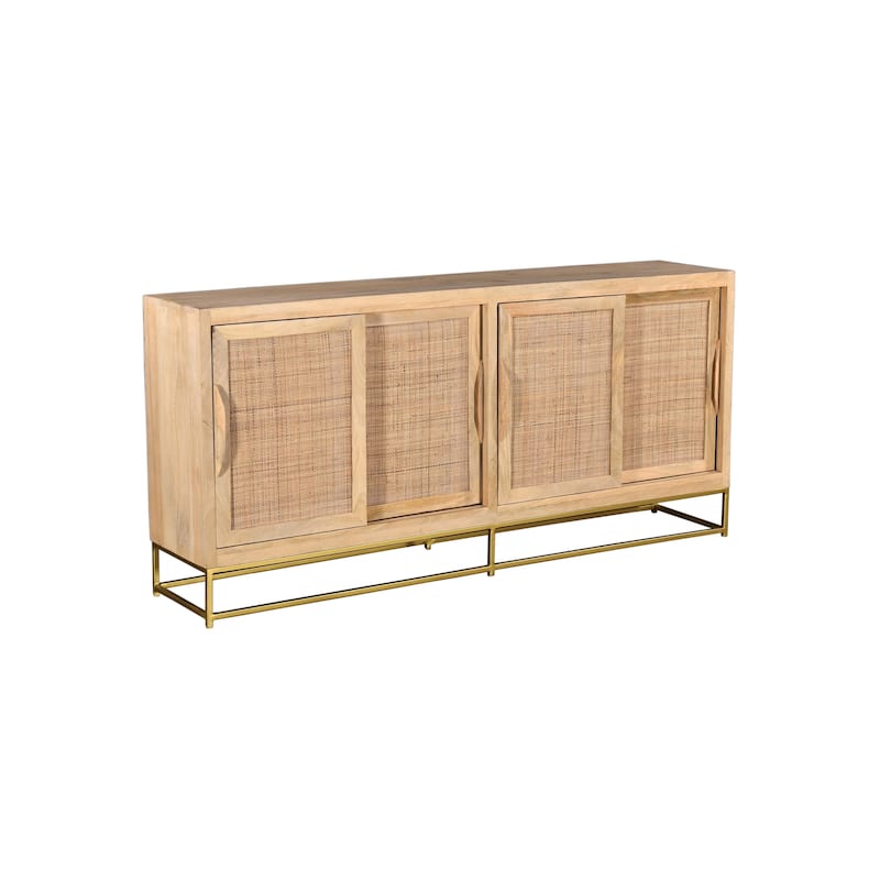 Bengal Manor Natural Cane 4 Sliding Door Sideboard
