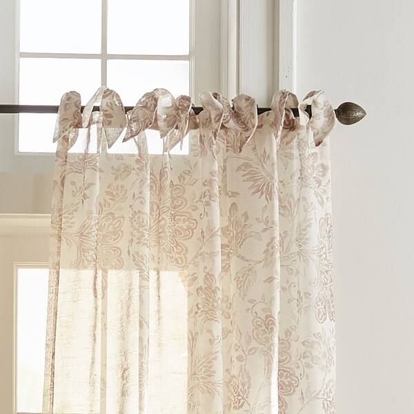 Shop Westport Floral Tie Top Sheer Window Curtain Free Shipping