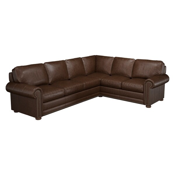 Made to Order Mondial 100% Top Grain Leather Sectional - Left Arm Facing