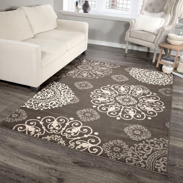 Shop Orian Modern Grace Lennox Taupe Area Rug 5 3 X 7 6 On Sale Overstock 28773948