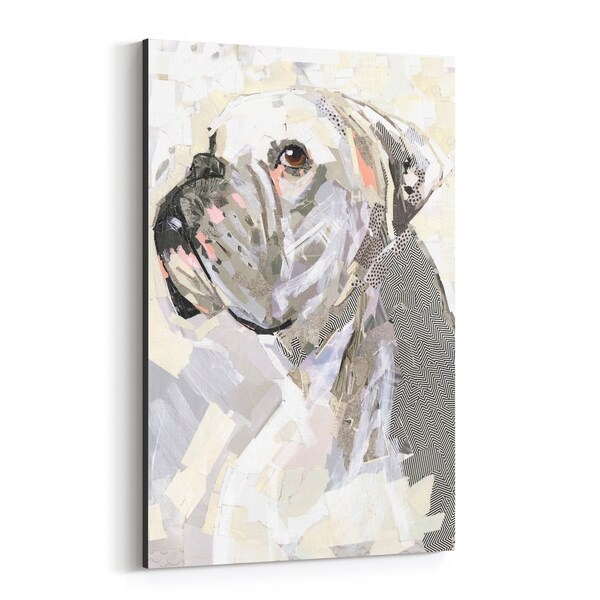 Shop Noir Gallery White Boxer Dog Collage Canvas Wall Art Print
