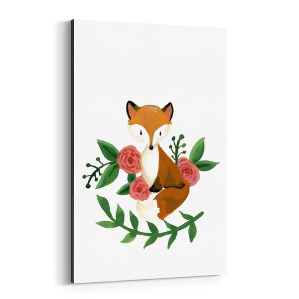 Noir Gallery Baby Fox Cute Animal Painting Canvas Wall Art Cute Animal Painting Canvas Wall Art