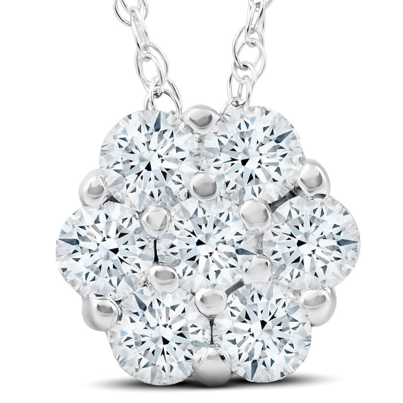 1Ct Diamond Pendant White Gold