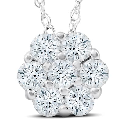 1Ct Diamond Pendant White Gold