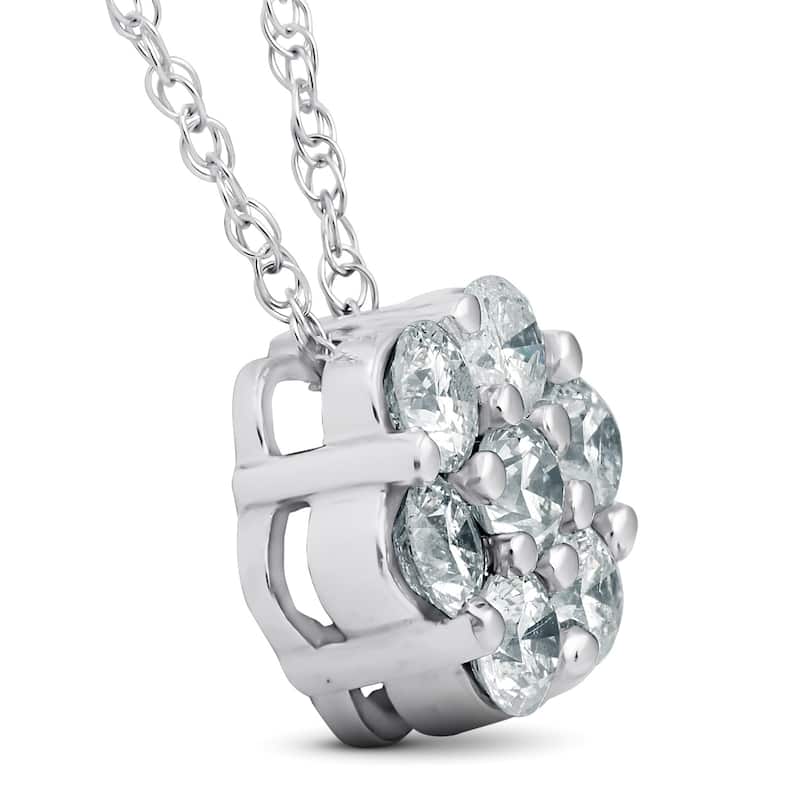 1Ct Diamond Pendant White Gold