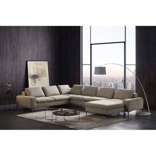 Divani Casa Cascade Modern Beige Fabric Sectional Sofa - Overstock ...