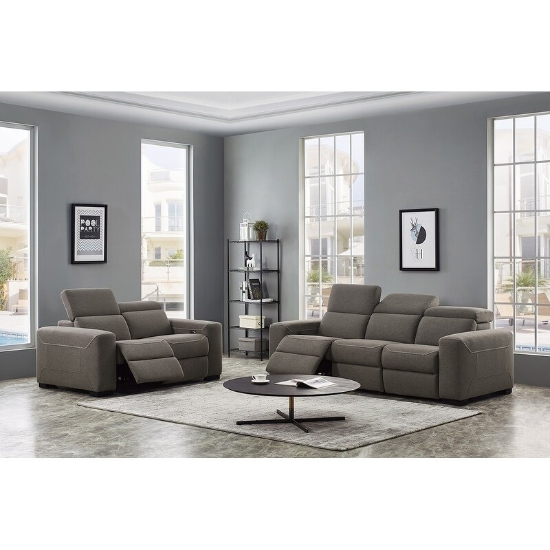 Divani Casa Raywick Modern Brown Fabric Sofa W 2 Recliners Divani Casa Raywick Modern Brown