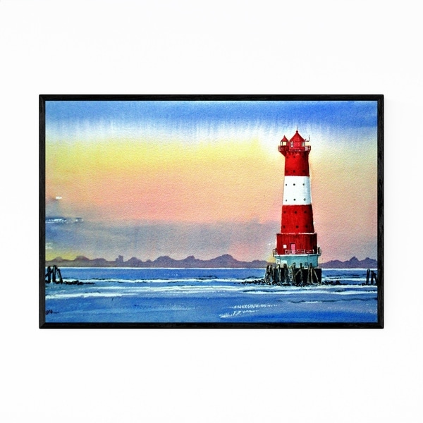 Noir Gallery Lighthouse Landscape Painting Framed Art Print