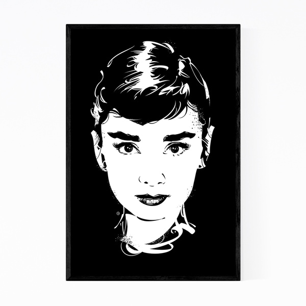 Noir Gallery Audrey Hepburn Fashion Feminine Framed Art Print