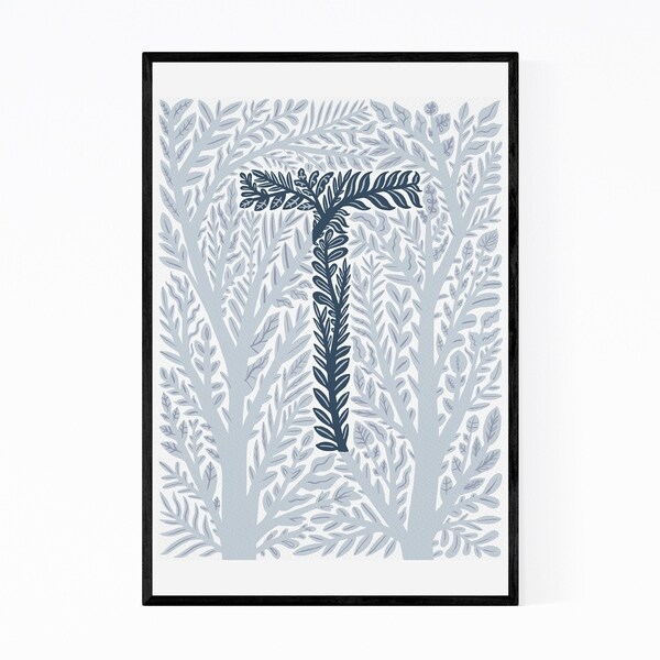 Noir Gallery Alphabet Letter T Monogram Framed Art Print
