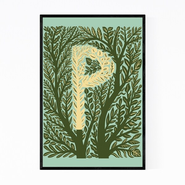 Noir Gallery Alphabet Letter P Monogram Framed Art Print