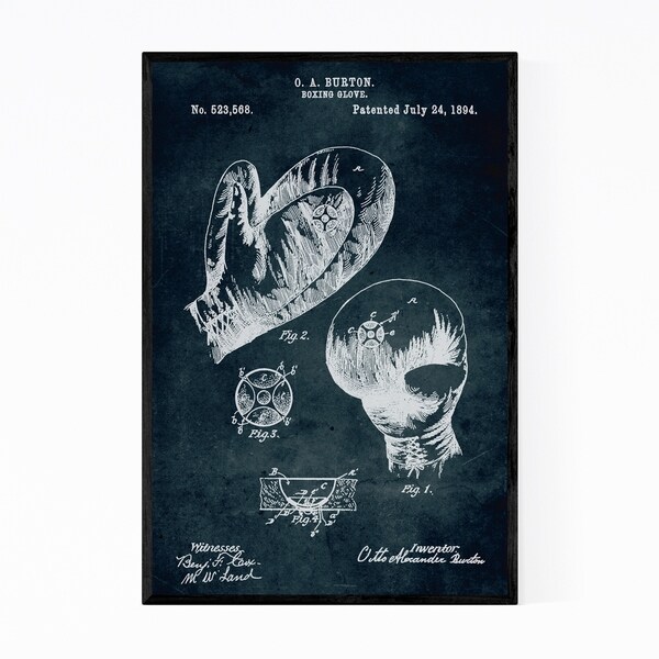 Noir Gallery Boxing Glove Patent Print Framed Art Print