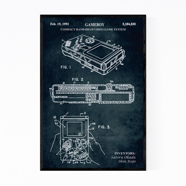 Noir Gallery Gameboy Video Game Patent Print Framed Art Print