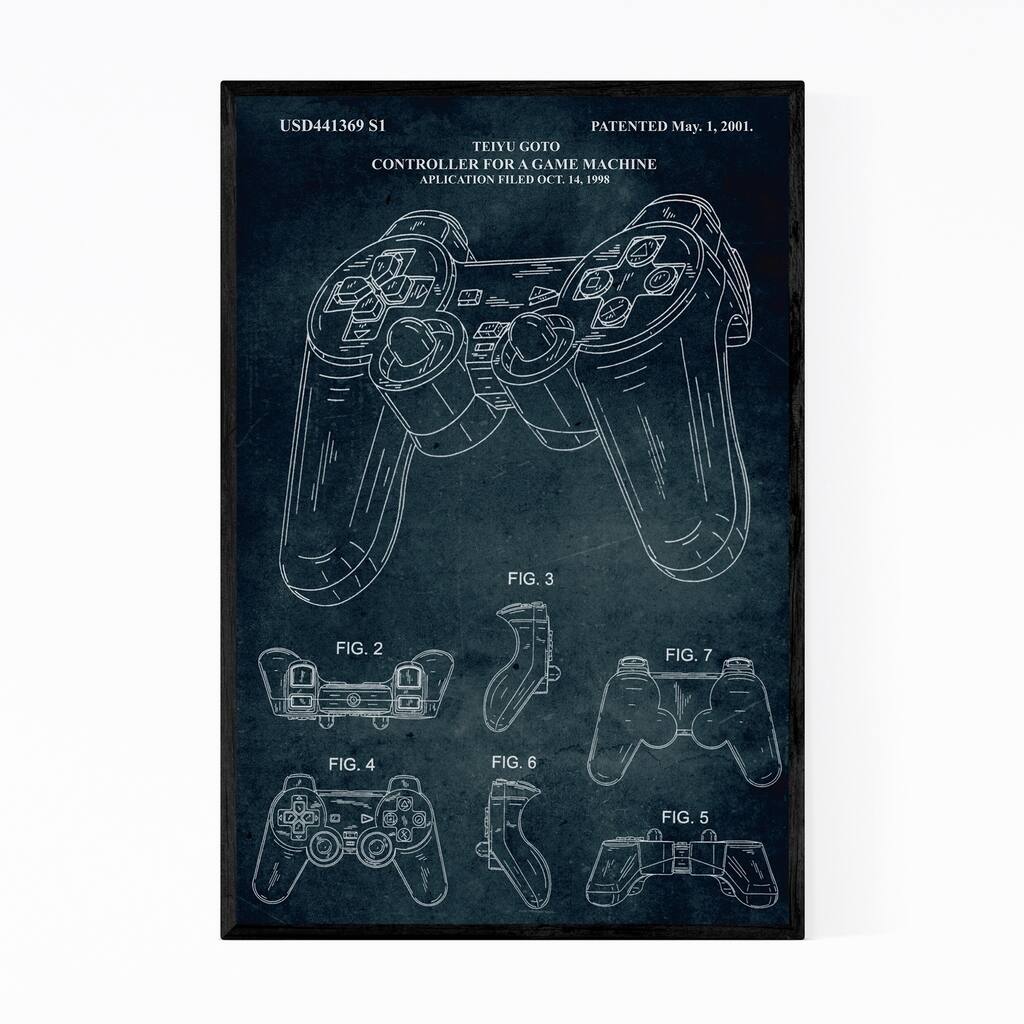 Noir Gallery Playstation Video Game Patent Print Framed Art Print
