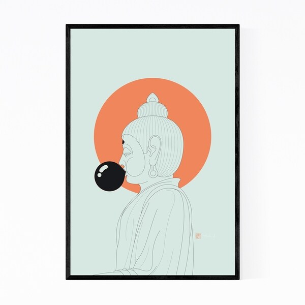 Noir Gallery Funny Buddha Humor Illustration Framed Art Print