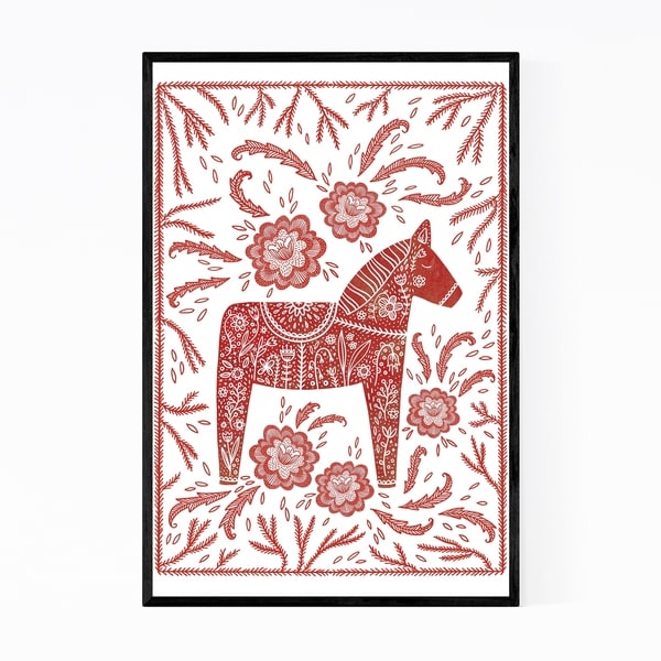 Noir Gallery Horse Animal Pattern Illustration Framed Art Print