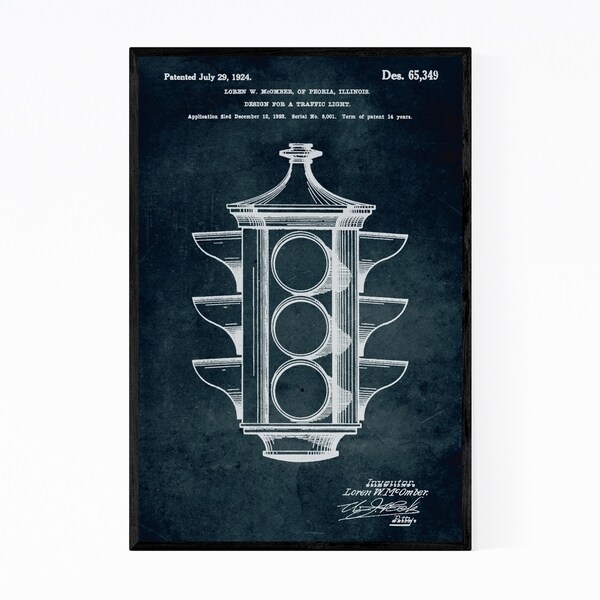 Noir Gallery Traffic Light Patent Print Framed Art Print