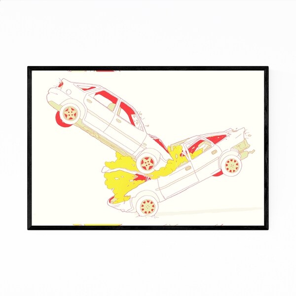 Noir Gallery Car Crash Illustration Framed Art Print
