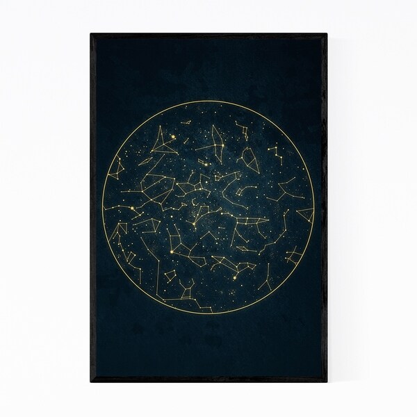 Noir Gallery Constellation Map Astronomy Framed Art Print