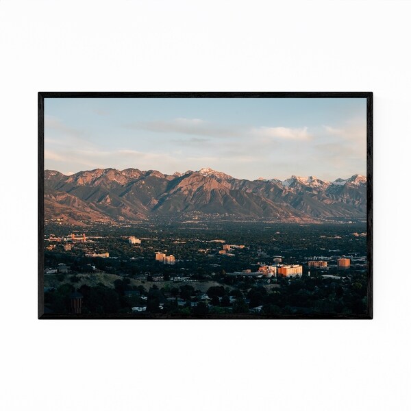 Noir Gallery Salt Lake City Utah Ensign Peak Framed Art Print