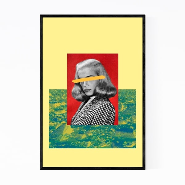 Noir Gallery Feminine Woman Pastel Collage Framed Art Print