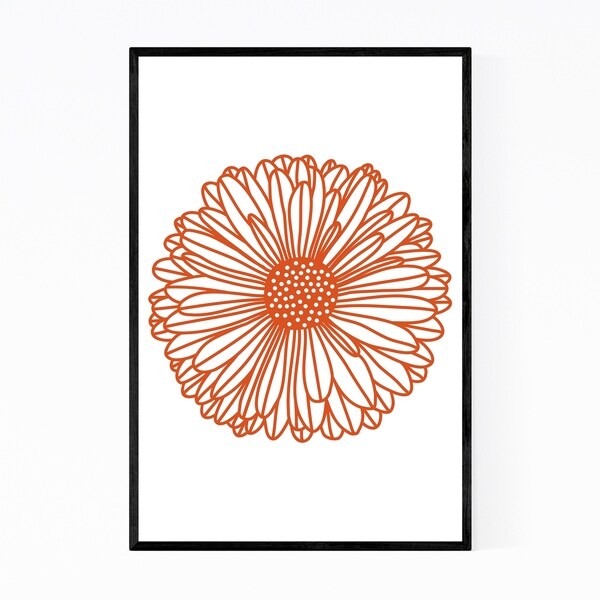Noir Gallery Gerbera Daisy Floral Botanical Framed Art Print