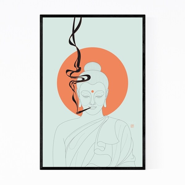 Shop Noir Gallery Buddha Smoking Weed Marijuana Framed Art