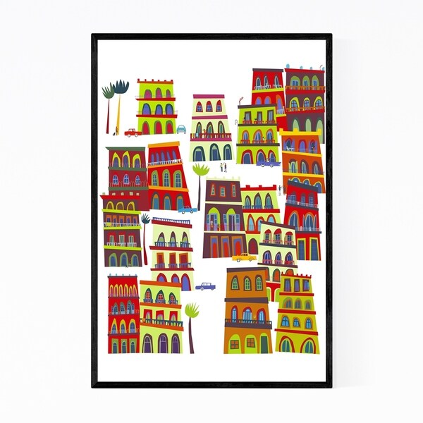 Noir Gallery Havana Cuba Urban Illustration Framed Art Print