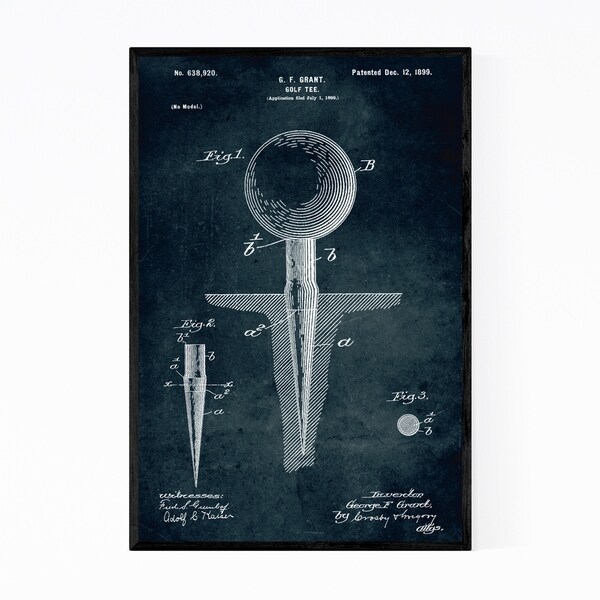 Noir Gallery Golf Tee Patent Print Framed Art Print