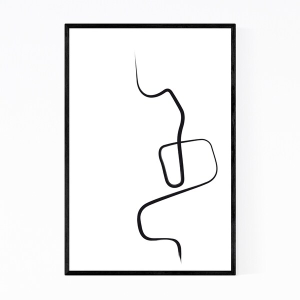 Noir Gallery Abstract Minimal Ink Line Drawing Framed Art Print