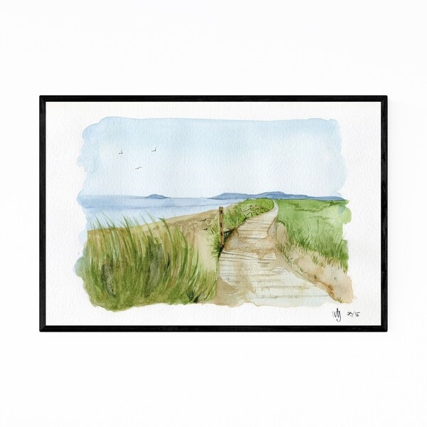 Noir Gallery Beach Coastal Nature Painting Framed Art Print