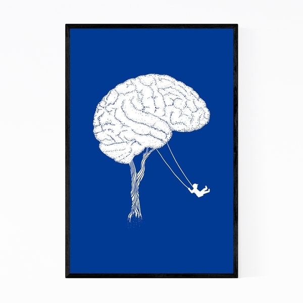 Noir Gallery Tree Swing Minimal Illustration Framed Art Print