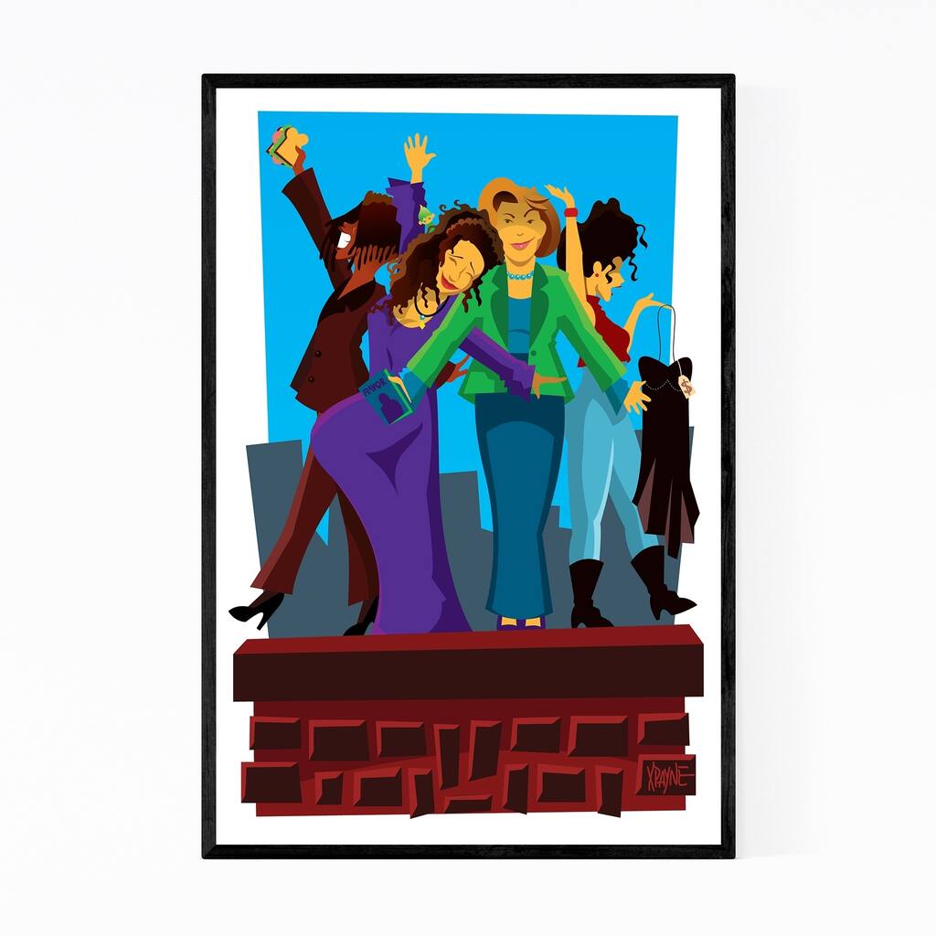 Noir Gallery Living Single TV Show Illustration Framed Art Print