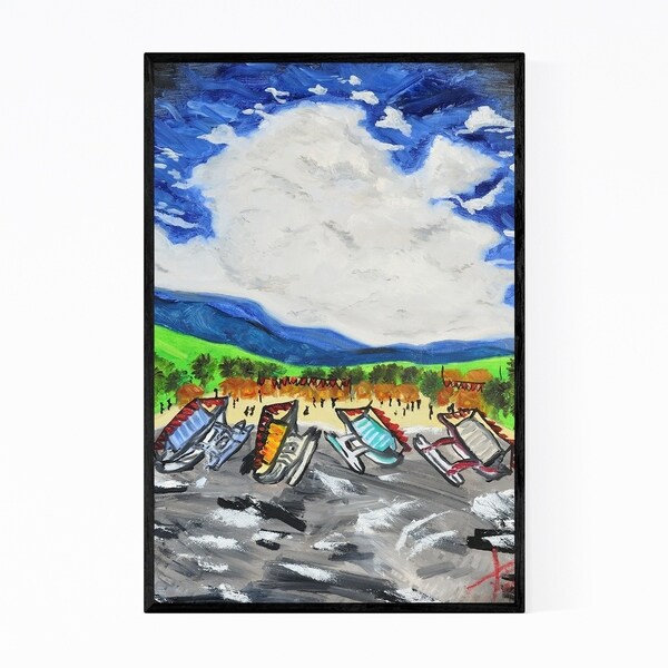 Noir Gallery Bangka Boats Mindoro Philippines Framed Art Print