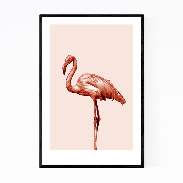 Noir Gallery Minimal Pastel Flamingo Tropical Framed Art Print