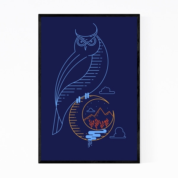 Noir Gallery Owl Animal Minimal Illustration Framed Art Print