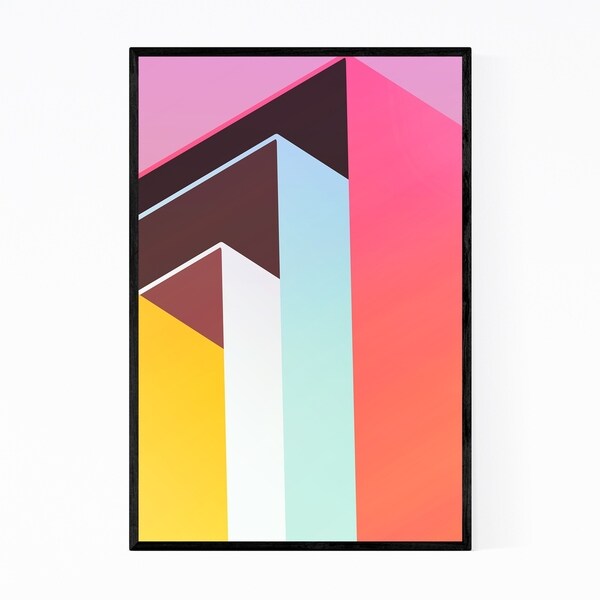 Noir Gallery Minimal Geometric Pastel Pattern Framed Art Print