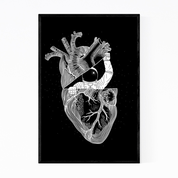 Noir Gallery Astronaut Minimal Illustration Framed Art Print