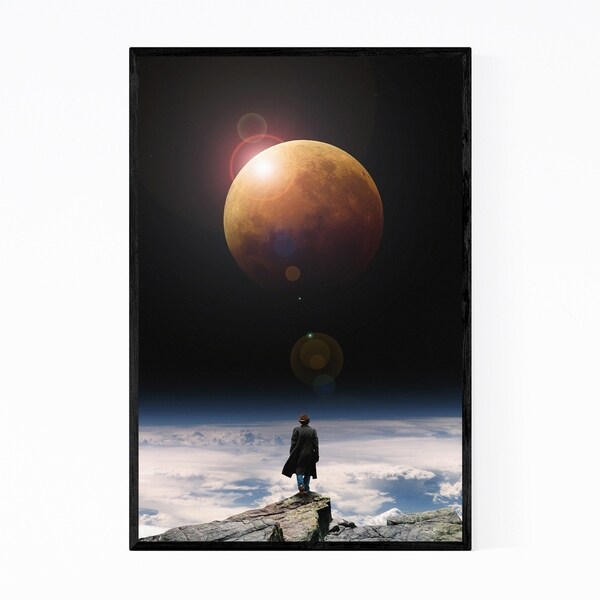 Noir Gallery Vintage Urban Space Planet Collage Framed Art Print